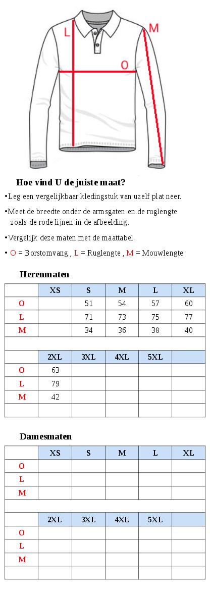 Maattabel lv250