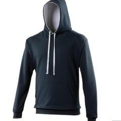 Hoodie contrast Navy-l.grijs