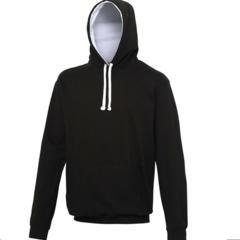 Hoodie contrast Zwart-wit