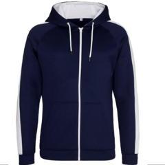 Hoodie rits Navy-wit